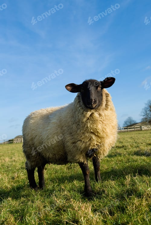 Preview: An adult sheep in a field.