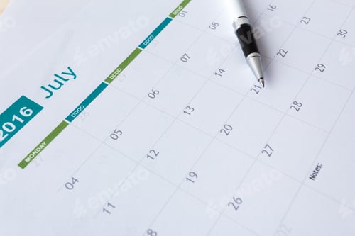 Preview: Closeup of numbers on calendar page