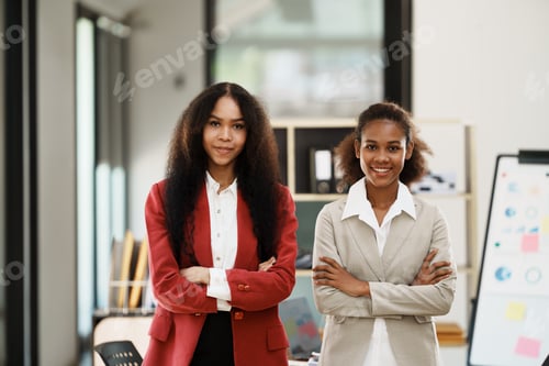 Preview: two women discussing business plans in the office