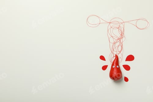 Preview: Silhouette of female internal genitals on a white background