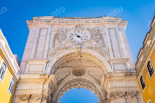 Preview: detail of the arch of the Rua Augusta in Lisbon City, Portugal.