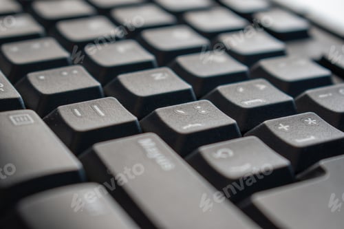 Preview: Closeup shot of a black computer keyboard