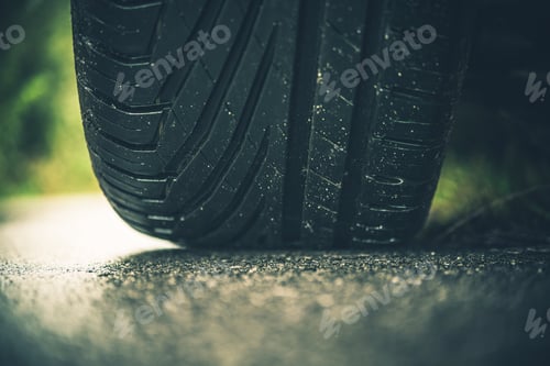 Preview: Modern Car Tire on the Road