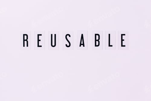 Reusable Message on White Background Zero Waste Concept