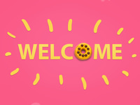 Preview: Welcome Message with Donut on Pink Background