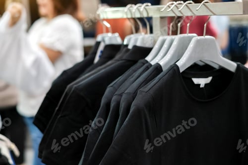 Preview: A T-shirt wear comfortable clothes hanger on NO in the department store.