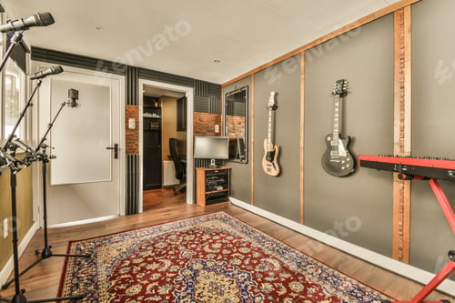 Preview: Interior of modern music studio at home