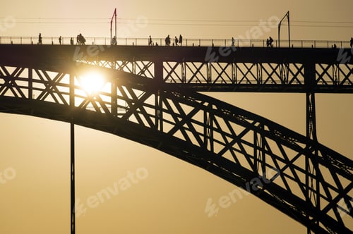 Preview: Bridge construction in sunset illumination