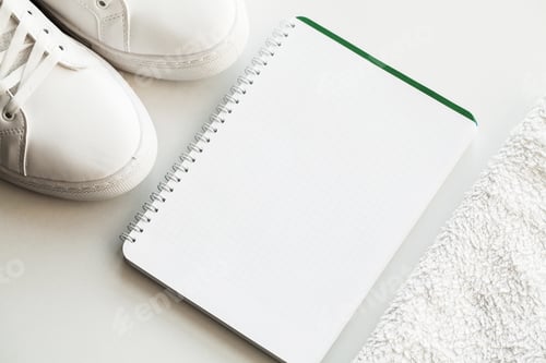 Preview: Stylish white fashion sneakers on white background.