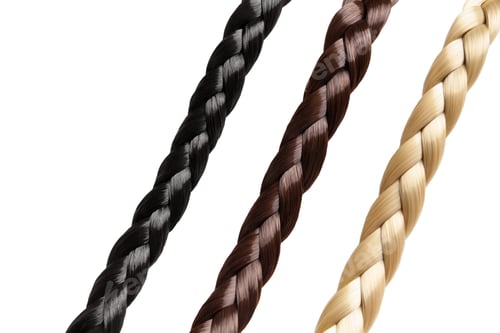 Preview: Black brown and blonde plaits on white