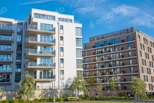 Preview: Modern white and brown apartment houses