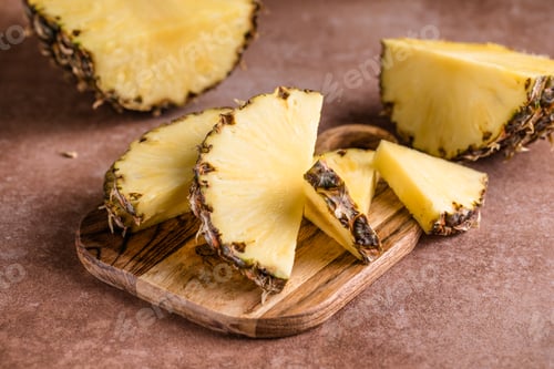 Preview: Fresh Yellow Organic Pineapple cut into slices