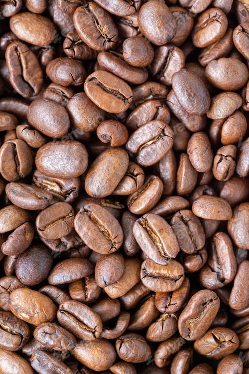 Preview: close-up of fresh roasted coffee beans, macrophotography, food background
