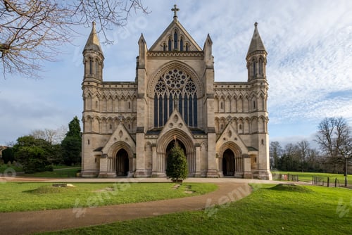 Preview: Scenic view of the St Albans Cathedral in England.