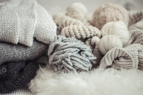 Preview: cozy background Wallpaper with the yarn for knitting.