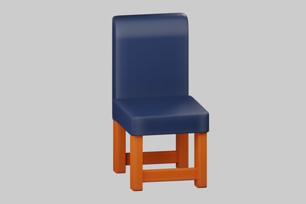 Preview: Blue and orange wooden chair
