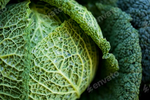 Preview: Green cabbage on a stall