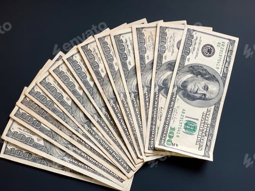 Preview: Stack of One Hundred US Dollar Bills