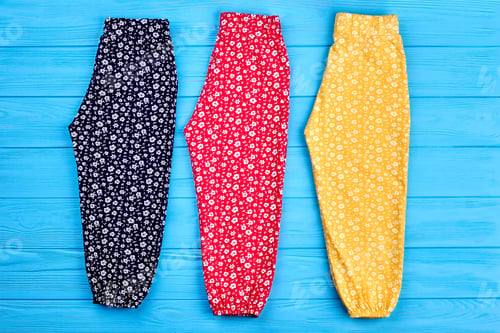 Preview: Set of colored baby girl pants