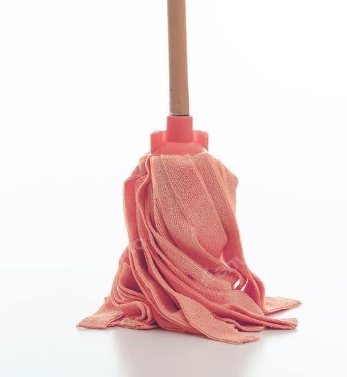 Preview: Cleaning floor mop isolated against white background.