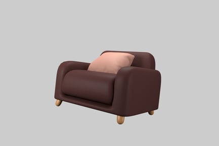 Preview: Earth-Toned Chair with Soft Pink Cushion