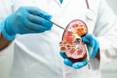 Preview: Kidney disease, Chronic kidney disease ckd, Doctor hold model to study and treat in hospital.