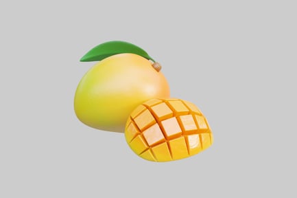 Preview: Duo of Mangoes on a Sophisticated Gray Background