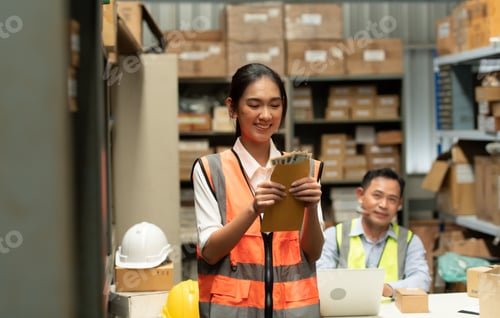 Preview: The warehouse manager gave the female assistant a premium.