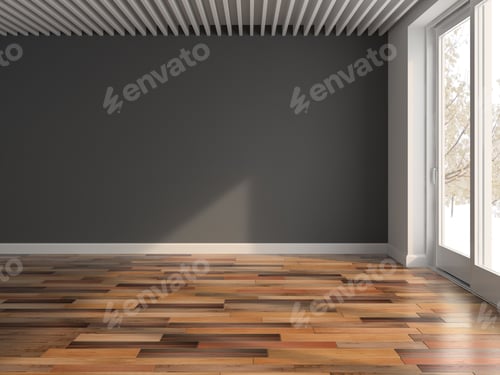 Preview: Interior empty room 3D rendering