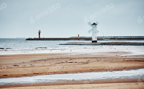 Preview: Windmill lighthouse in Swinoujscie, Poland.
