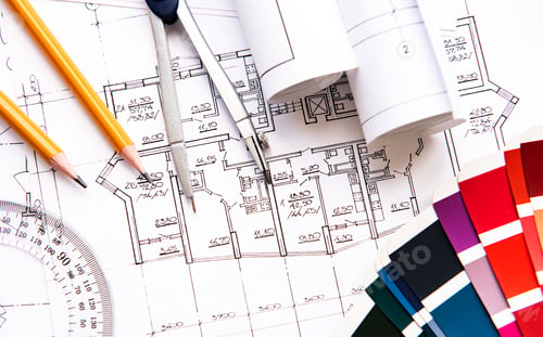 Preview: Architect workplace top view