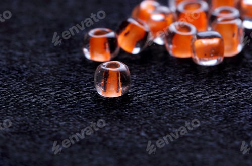 Preview: Beads Close-Up On A Black Background