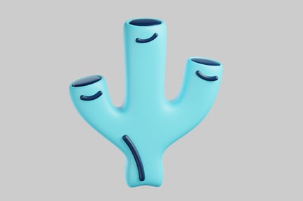 Preview: Cartoon cactus light blue color