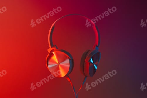 Preview: Concept of listening audio, music with headphones