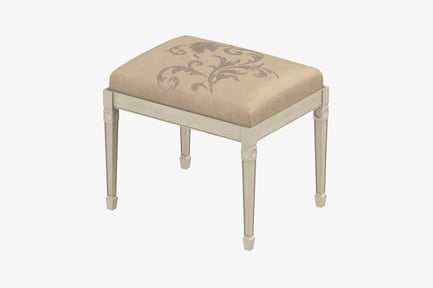 Aperçu: Banc fleuri rembourré, style classique