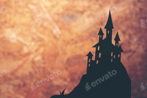 Preview: Halloween background concept, on yellow background