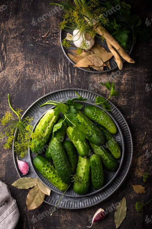 Preview: Ingredients for pickled or marinated cucumber