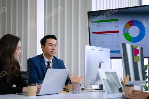 Preview: White collar workers are meeting at modern office.