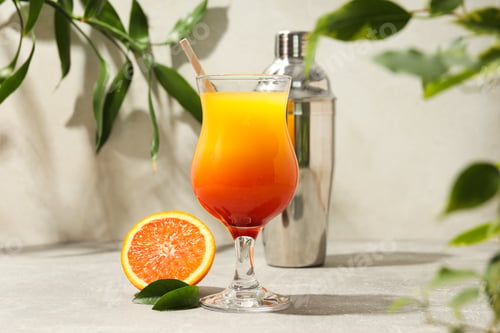 Preview: Orange cocktail, concept of fresh delicious summer citrus cocktail