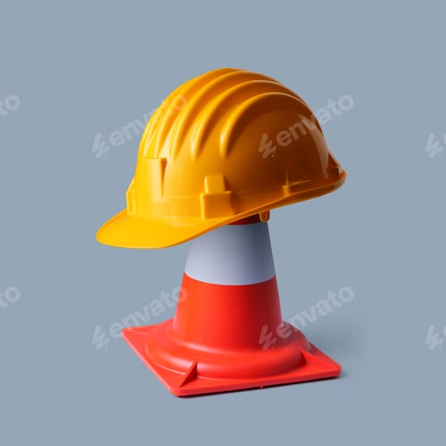 Preview: Safety helmet and traffic cone