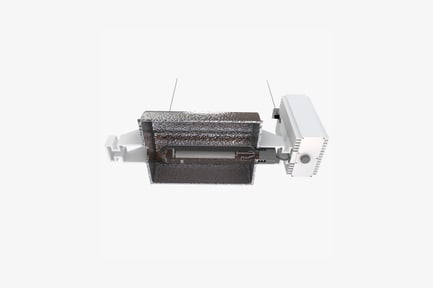 Preview: Rectangular mechanical device with antennas and electronic component
