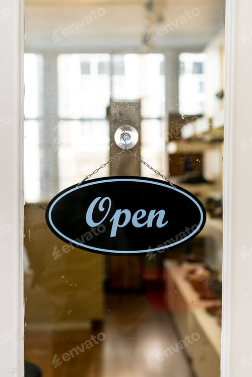 Preview: Open shop door oval sign hanging