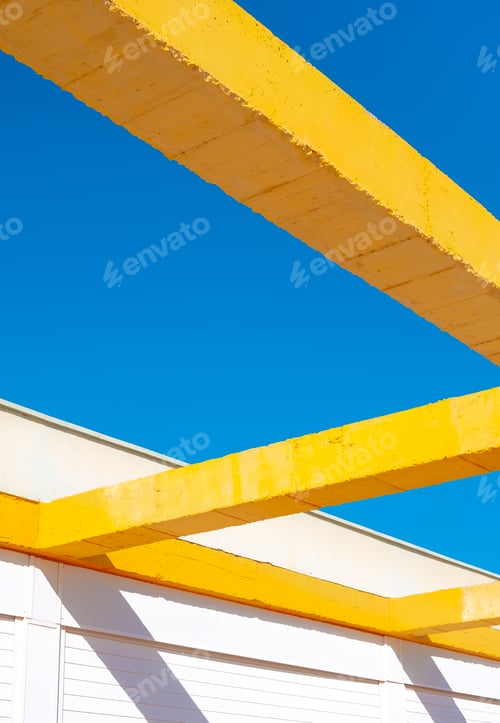 Preview: Minimal building fashion concept. Stylish geometry wallpaper. Street in details