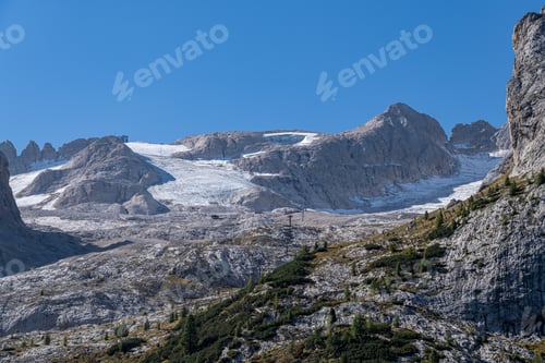 Preview: Scenic view of Glacier, Marmolada Mountain in the Dolomites, South Tyrol, Italy
