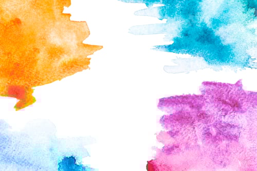 Preview: Abstract Watercolor Painting with Orange, Blue, and Purple