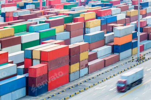 Preview: container yard closeup