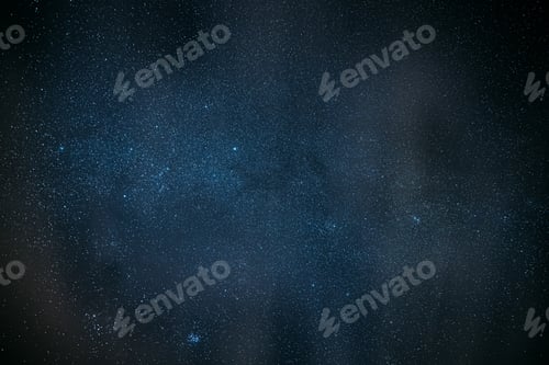 Preview: Milky Way Galaxy Glowing Through The Light Cloudiness Overcast. Real Night Sky Stars. Natural Starry