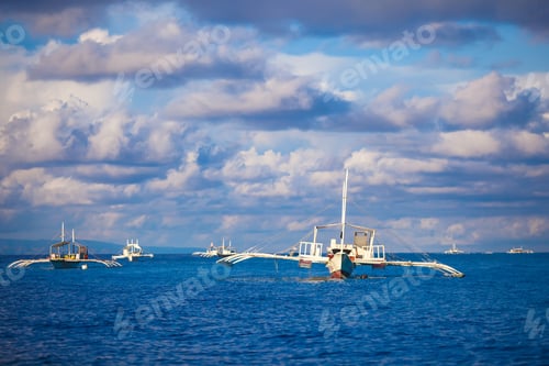 Preview: Big catamaran in the open sea near Bohol island