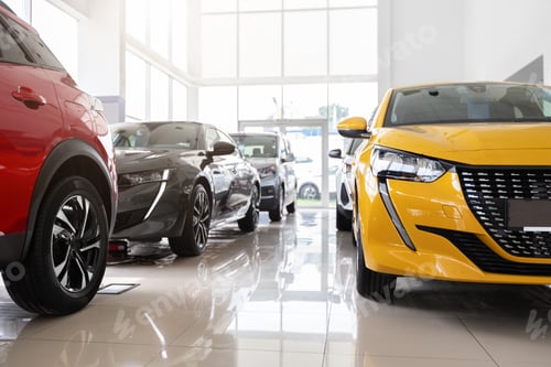 Preview: Beautiful modern cars at luxury dealership salon