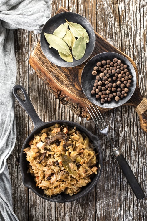 Preview: Bigos, a traditional Polish dish with cabbage.